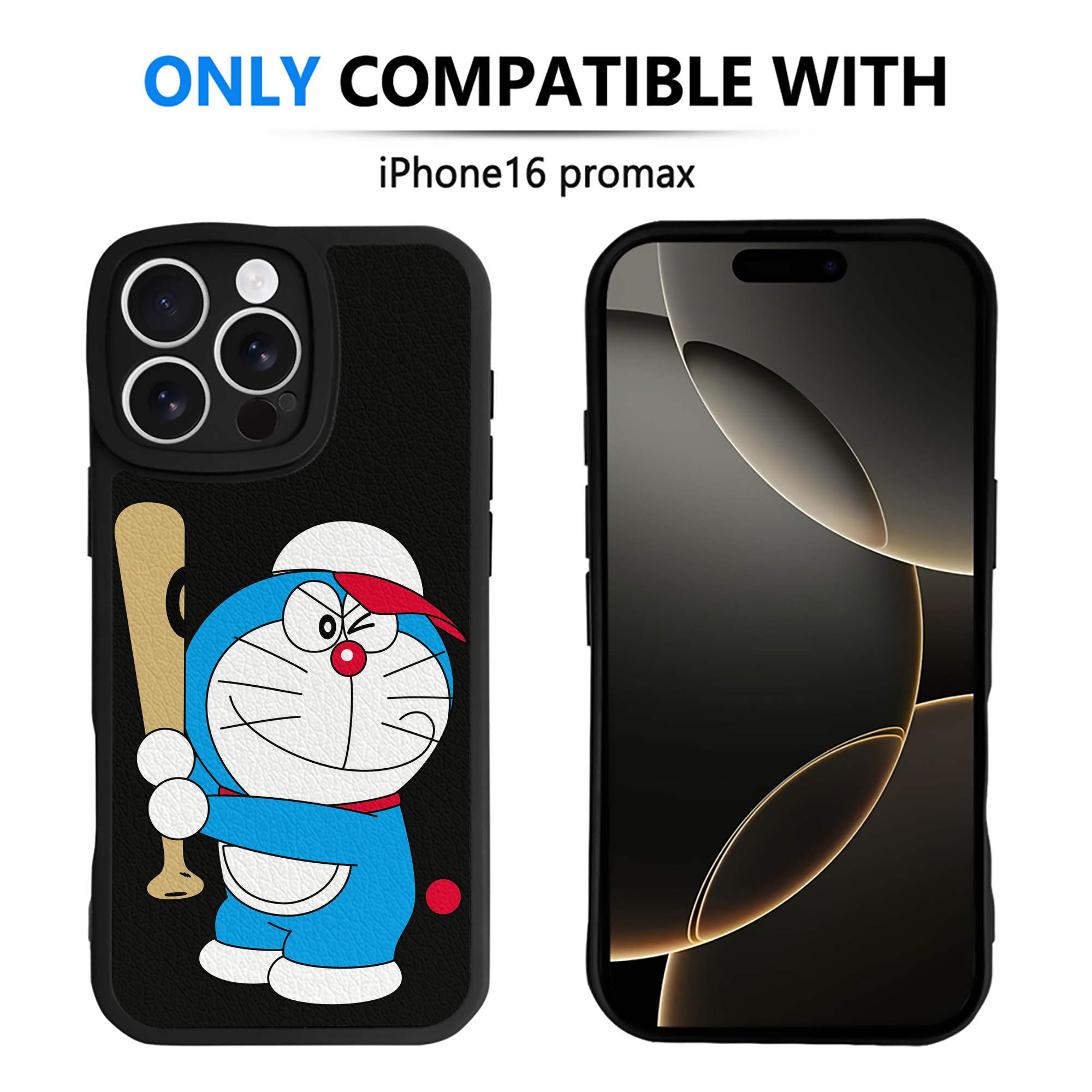 （画像用） ドラえもん Doraemon 【iPhone 16シリーズ対応】シリコンスマホケース（レザー調） 材質：シリコン